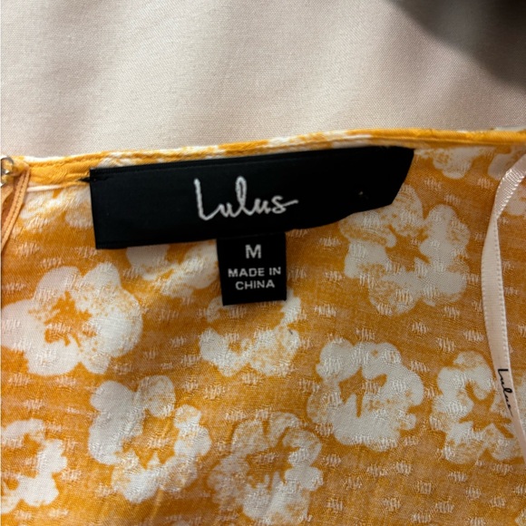 Lulu's Mustard Floral Midi Dress - Picture 5 of 5